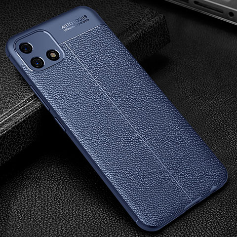 Custodia Silicone Morbida In Pelle Cover S01 per Oppo A16e Blu