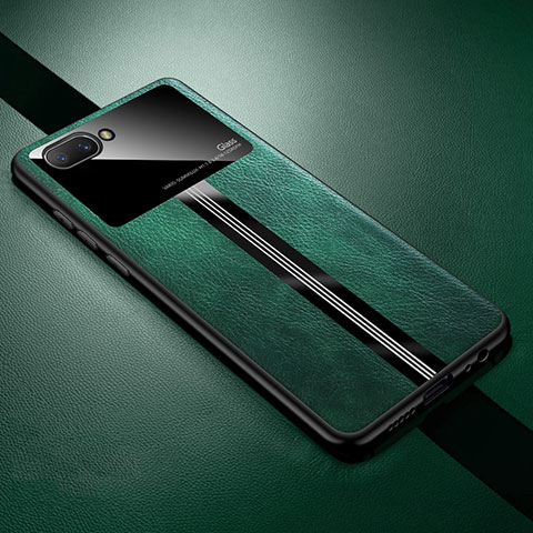 Custodia Silicone Morbida In Pelle Cover S01 per Oppo A5 Verde