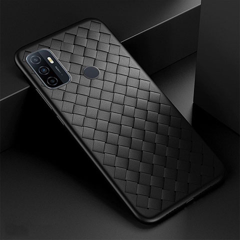 Custodia Silicone Morbida In Pelle Cover S01 per Oppo A53s Nero