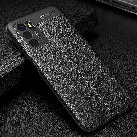 Custodia Silicone Morbida In Pelle Cover S01 per Oppo A54s Nero