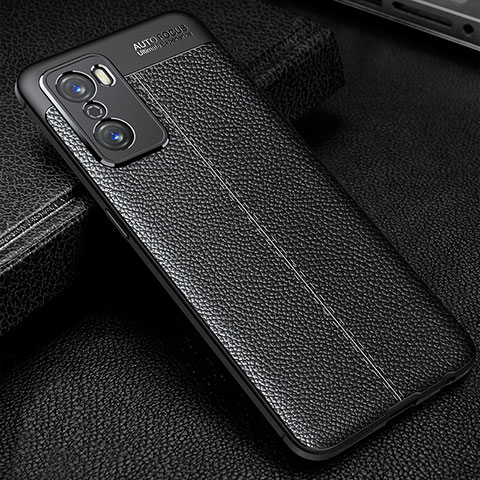 Custodia Silicone Morbida In Pelle Cover S01 per Oppo A55S 5G Nero