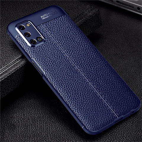 Custodia Silicone Morbida In Pelle Cover S01 per Oppo A72 Blu