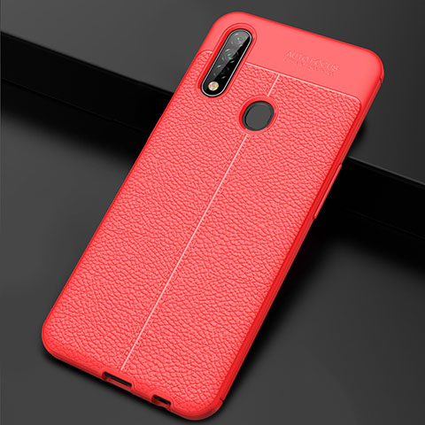 Custodia Silicone Morbida In Pelle Cover S01 per Oppo A8 Rosso