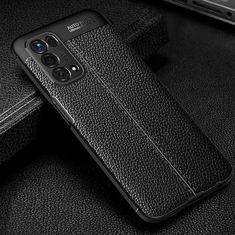 Custodia Silicone Morbida In Pelle Cover S01 per Oppo A93 5G Nero