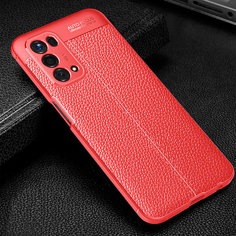 Custodia Silicone Morbida In Pelle Cover S01 per Oppo A93 5G Rosso