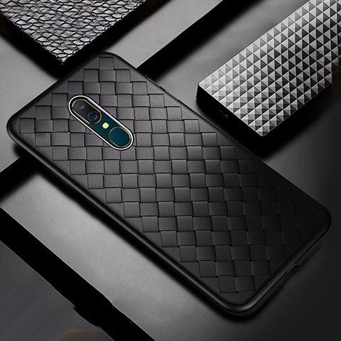 Custodia Silicone Morbida In Pelle Cover S01 per Oppo A9X Nero