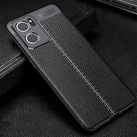 Custodia Silicone Morbida In Pelle Cover S01 per Oppo Find X5 Lite 5G Nero