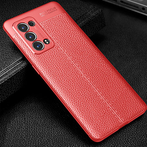 Custodia Silicone Morbida In Pelle Cover S01 per Oppo Reno6 Pro 5G Rosso