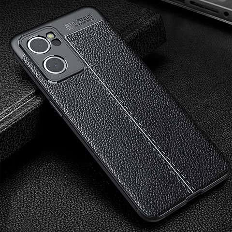 Custodia Silicone Morbida In Pelle Cover S01 per Oppo Reno7 SE 5G Nero