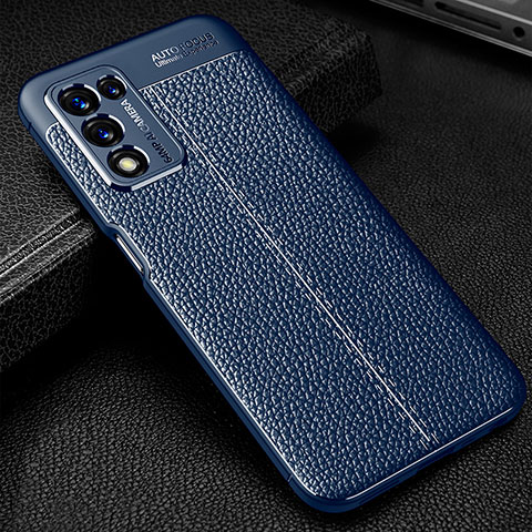 Custodia Silicone Morbida In Pelle Cover S01 per Realme Q3t 5G Blu