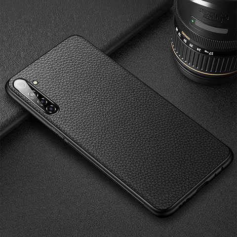 Custodia Silicone Morbida In Pelle Cover S01 per Realme XT Nero