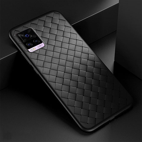 Custodia Silicone Morbida In Pelle Cover S01 per Vivo V20 Pro 5G Nero