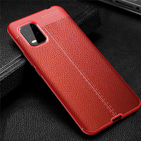 Custodia Silicone Morbida In Pelle Cover S01 per Xiaomi Mi 10 Lite Rosso