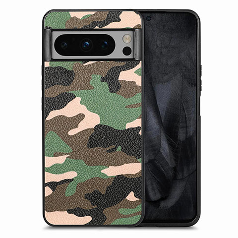 Custodia Silicone Morbida In Pelle Cover S01D per Google Pixel 8 Pro 5G Verde