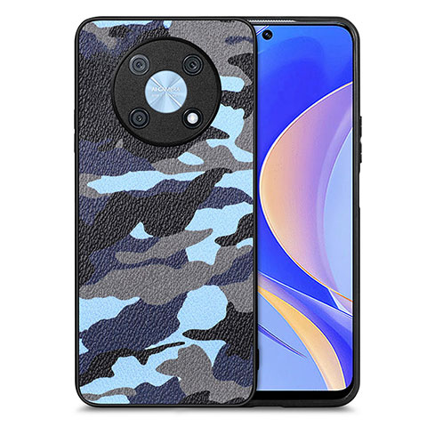 Custodia Silicone Morbida In Pelle Cover S01D per Huawei Enjoy 50 Pro Blu