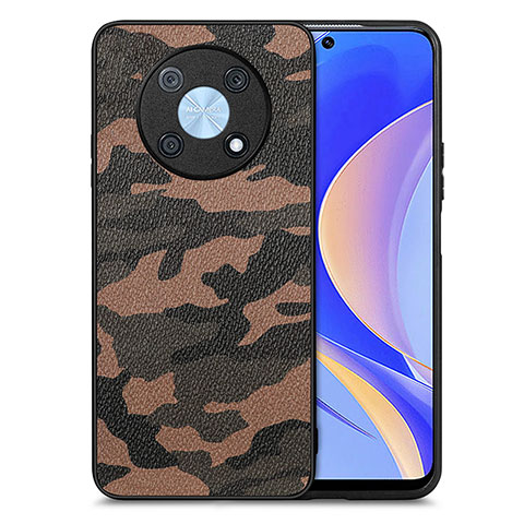 Custodia Silicone Morbida In Pelle Cover S01D per Huawei Enjoy 50 Pro Marrone