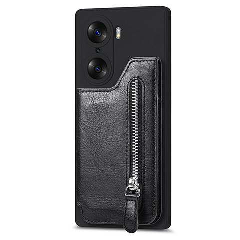 Custodia Silicone Morbida In Pelle Cover S01D per Huawei Honor 60 5G Nero