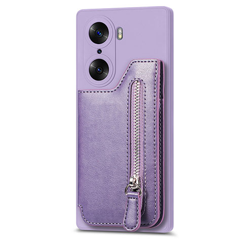 Custodia Silicone Morbida In Pelle Cover S01D per Huawei Honor 60 5G Viola