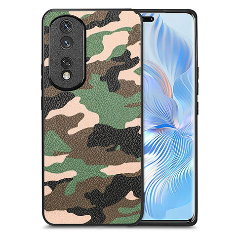 Custodia Silicone Morbida In Pelle Cover S01D per Huawei Honor 80 Pro 5G Verde