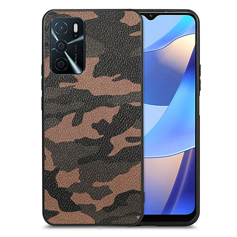 Custodia Silicone Morbida In Pelle Cover S01D per Oppo A16 Marrone