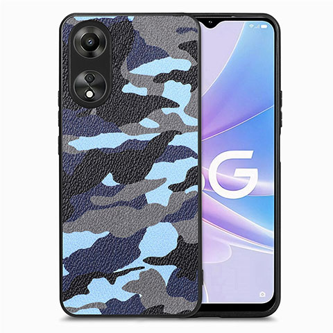 Custodia Silicone Morbida In Pelle Cover S01D per Oppo A78 5G Blu