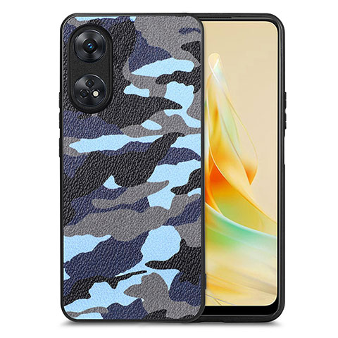 Custodia Silicone Morbida In Pelle Cover S01D per Oppo Reno8 T 4G Blu