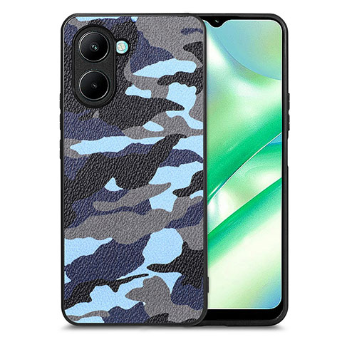 Custodia Silicone Morbida In Pelle Cover S01D per Realme C33 (2023) Blu