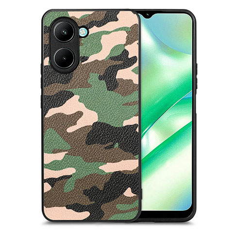 Custodia Silicone Morbida In Pelle Cover S01D per Realme C33 (2023) Verde