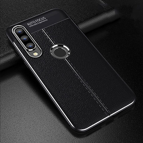 Custodia Silicone Morbida In Pelle Cover S02 per Huawei Nova 4e Nero