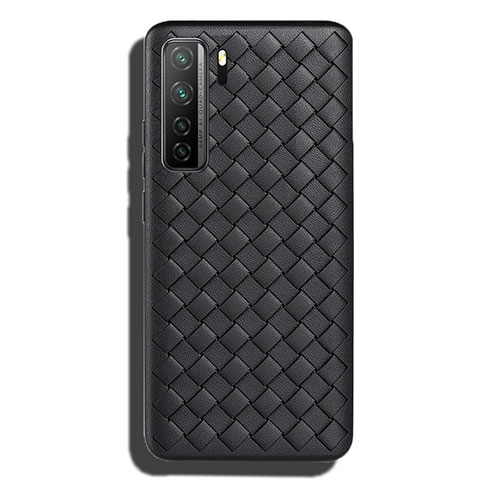 Custodia Silicone Morbida In Pelle Cover S02 per Huawei Nova 7 SE 5G Nero