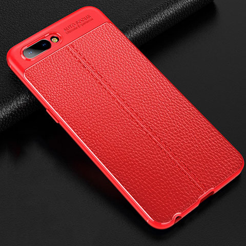 Custodia Silicone Morbida In Pelle Cover S02 per Oppo A12e Rosso