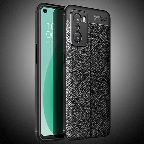 Custodia Silicone Morbida In Pelle Cover S02 per Oppo A55S 5G Nero