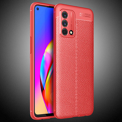 Custodia Silicone Morbida In Pelle Cover S02 per Oppo A74 4G Rosso