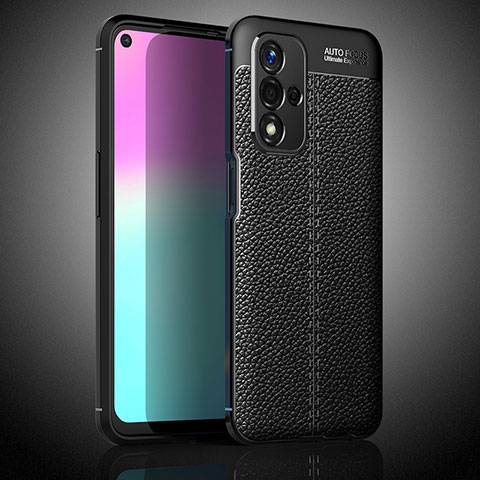 Custodia Silicone Morbida In Pelle Cover S02 per Oppo A93s 5G Nero