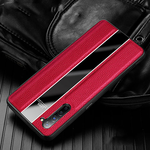 Custodia Silicone Morbida In Pelle Cover S02 per Oppo F15 Rosso