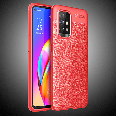 Custodia Silicone Morbida In Pelle Cover S02 per Oppo F19 Pro+ Plus 5G Rosso