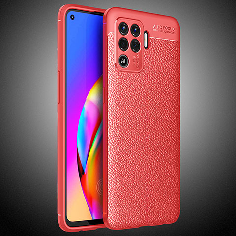 Custodia Silicone Morbida In Pelle Cover S02 per Oppo F19 Pro Rosso