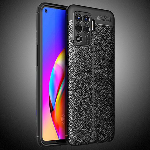 Custodia Silicone Morbida In Pelle Cover S02 per Oppo Reno5 Lite Nero