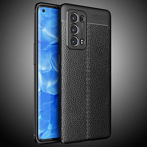 Custodia Silicone Morbida In Pelle Cover S02 per Oppo Reno6 Pro+ Plus 5G Nero