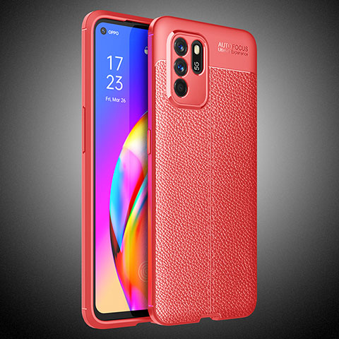 Custodia Silicone Morbida In Pelle Cover S02 per Oppo Reno6 Z 5G Rosso