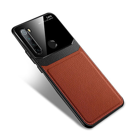 Custodia Silicone Morbida In Pelle Cover S02 per Xiaomi Redmi Note 8 Marrone