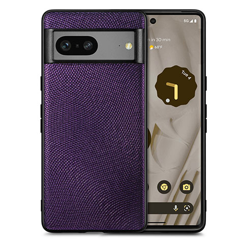 Custodia Silicone Morbida In Pelle Cover S02D per Google Pixel 7 5G Viola