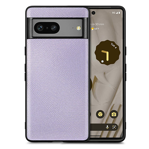 Custodia Silicone Morbida In Pelle Cover S02D per Google Pixel 7a 5G Lavanda