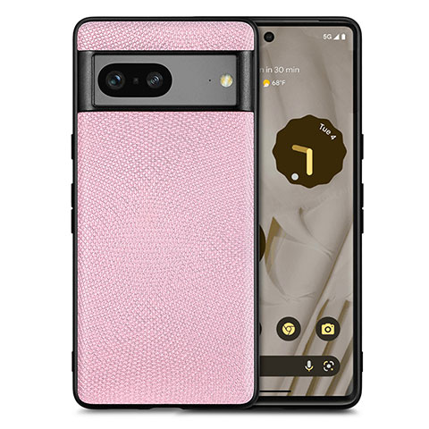 Custodia Silicone Morbida In Pelle Cover S02D per Google Pixel 7a 5G Rosa