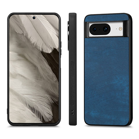 Custodia Silicone Morbida In Pelle Cover S02D per Google Pixel 8 5G Blu