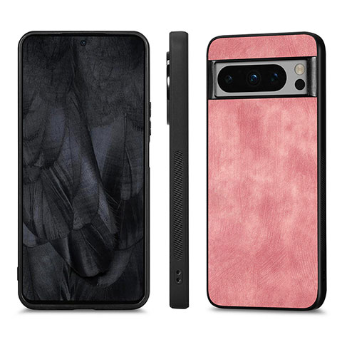 Custodia Silicone Morbida In Pelle Cover S02D per Google Pixel 8 Pro 5G Rosa