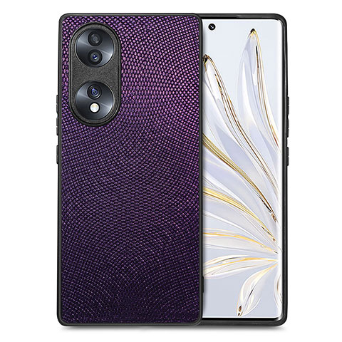 Custodia Silicone Morbida In Pelle Cover S02D per Huawei Honor 70 5G Viola