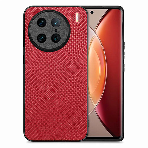 Custodia Silicone Morbida In Pelle Cover S02D per Vivo X90 Pro 5G Rosso