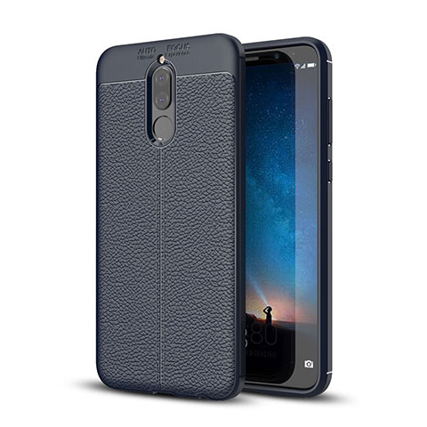 Custodia Silicone Morbida In Pelle Cover S03 per Huawei Mate 10 Lite Blu