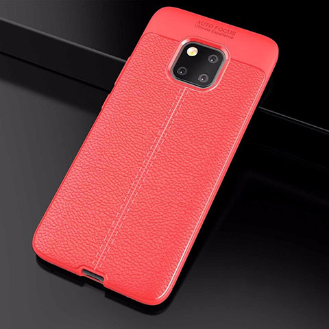 Custodia Silicone Morbida In Pelle Cover S03 per Huawei Mate 20 Pro Rosso